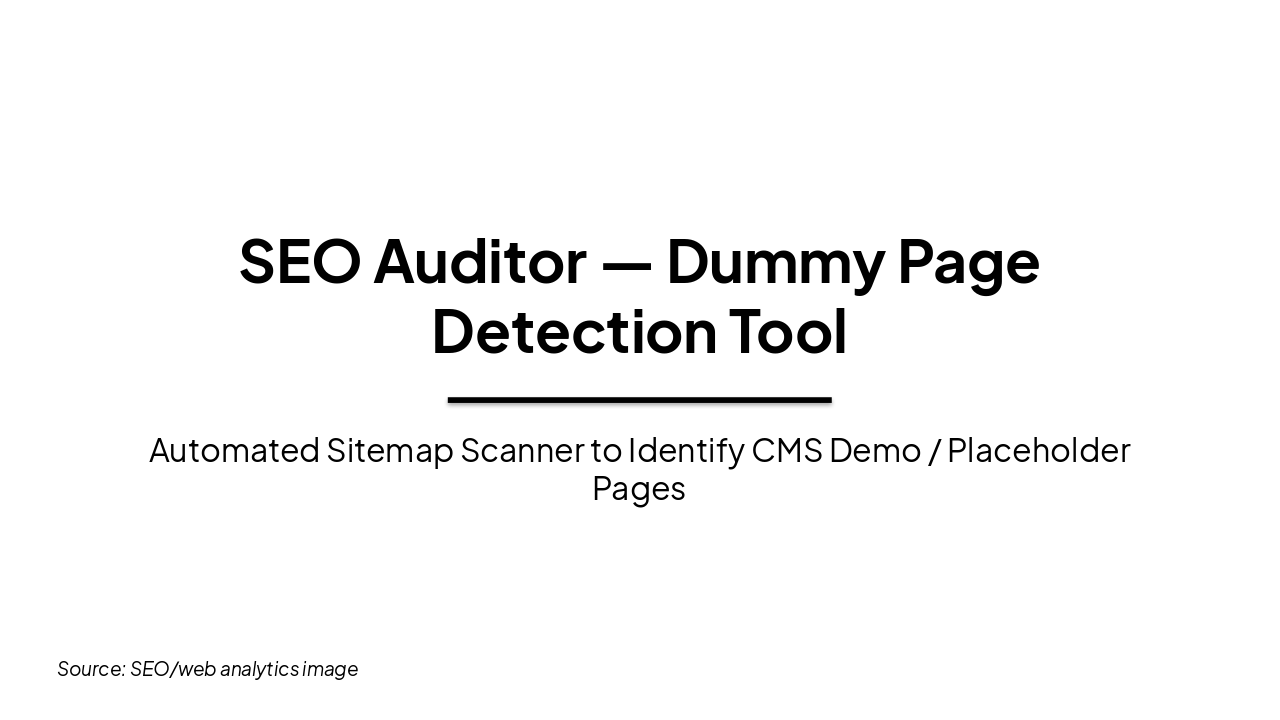 SEO Auditor: Dummy Page Detector