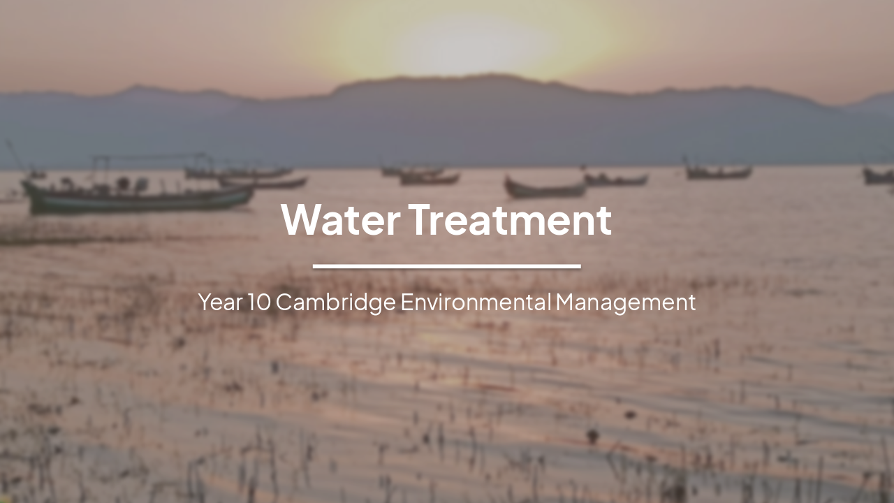 Slide 1 - Water Treatment