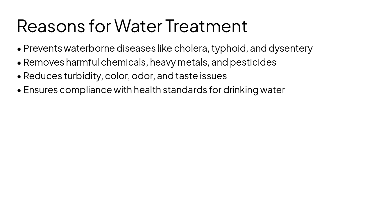 Slide 4 - Reasons for Water Treatment