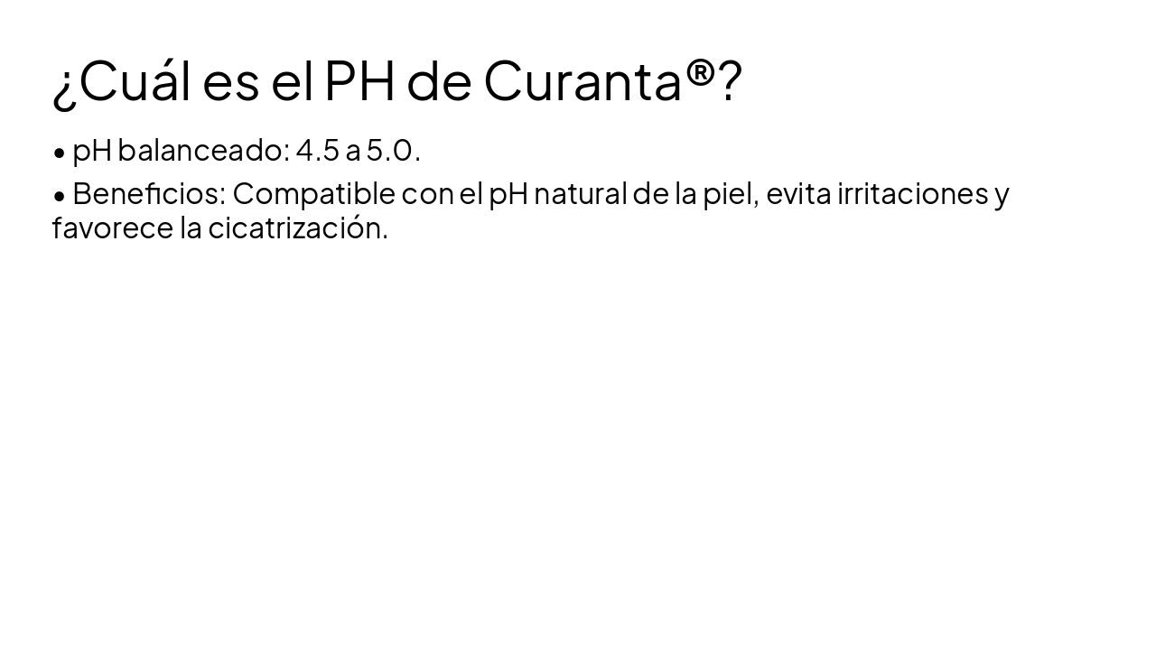 Slide 15 - ¿Cuál es el PH de Curanta®?