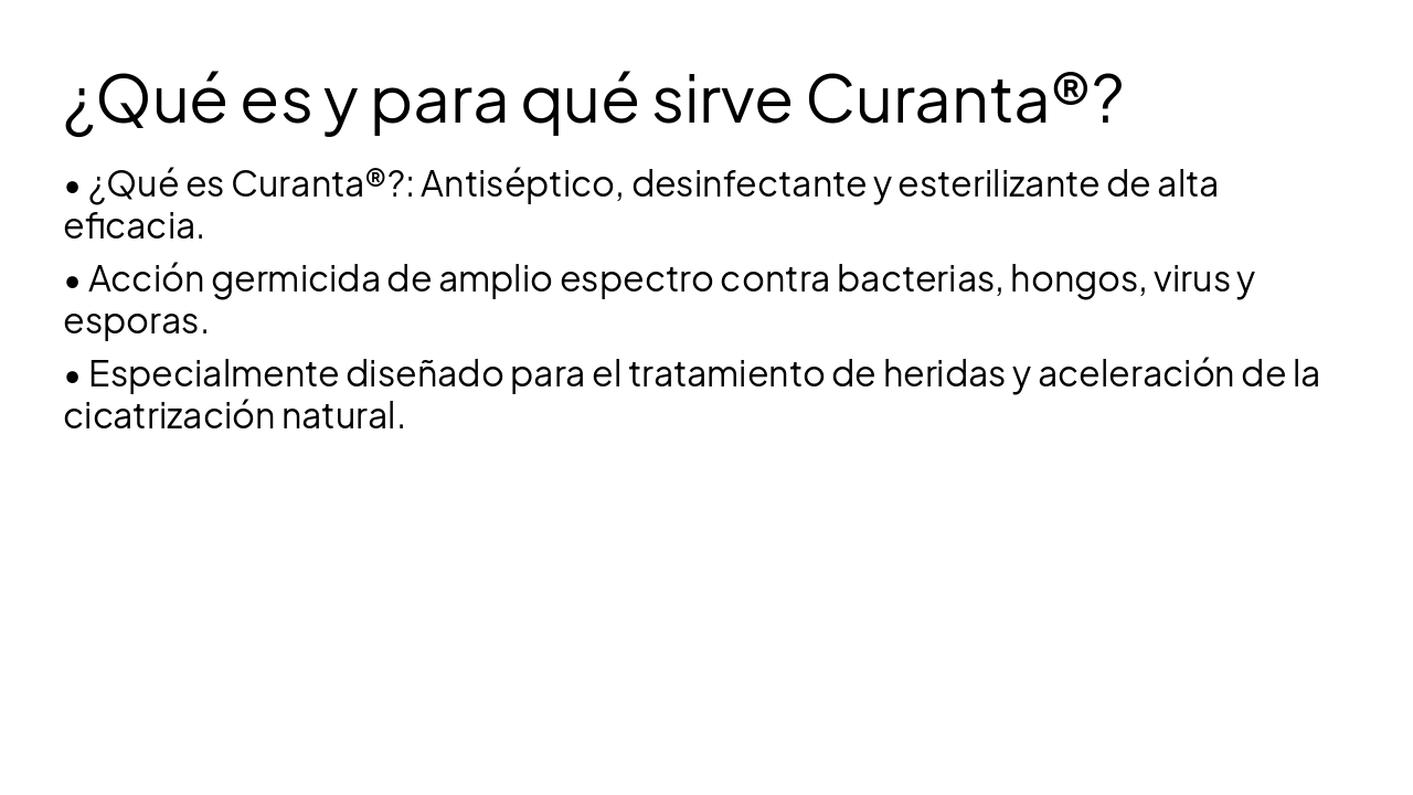 Slide 3 - ¿Qué es y para qué sirve Curanta®?