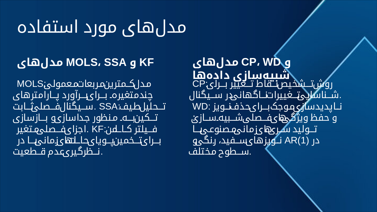 Slide 8 - مدلهای مورد استفاده