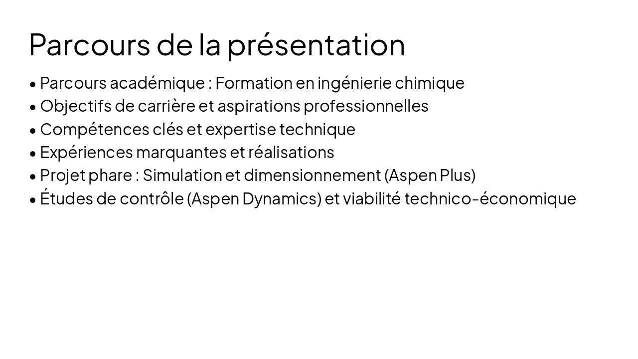Slide 2 - Parcours de la présentation