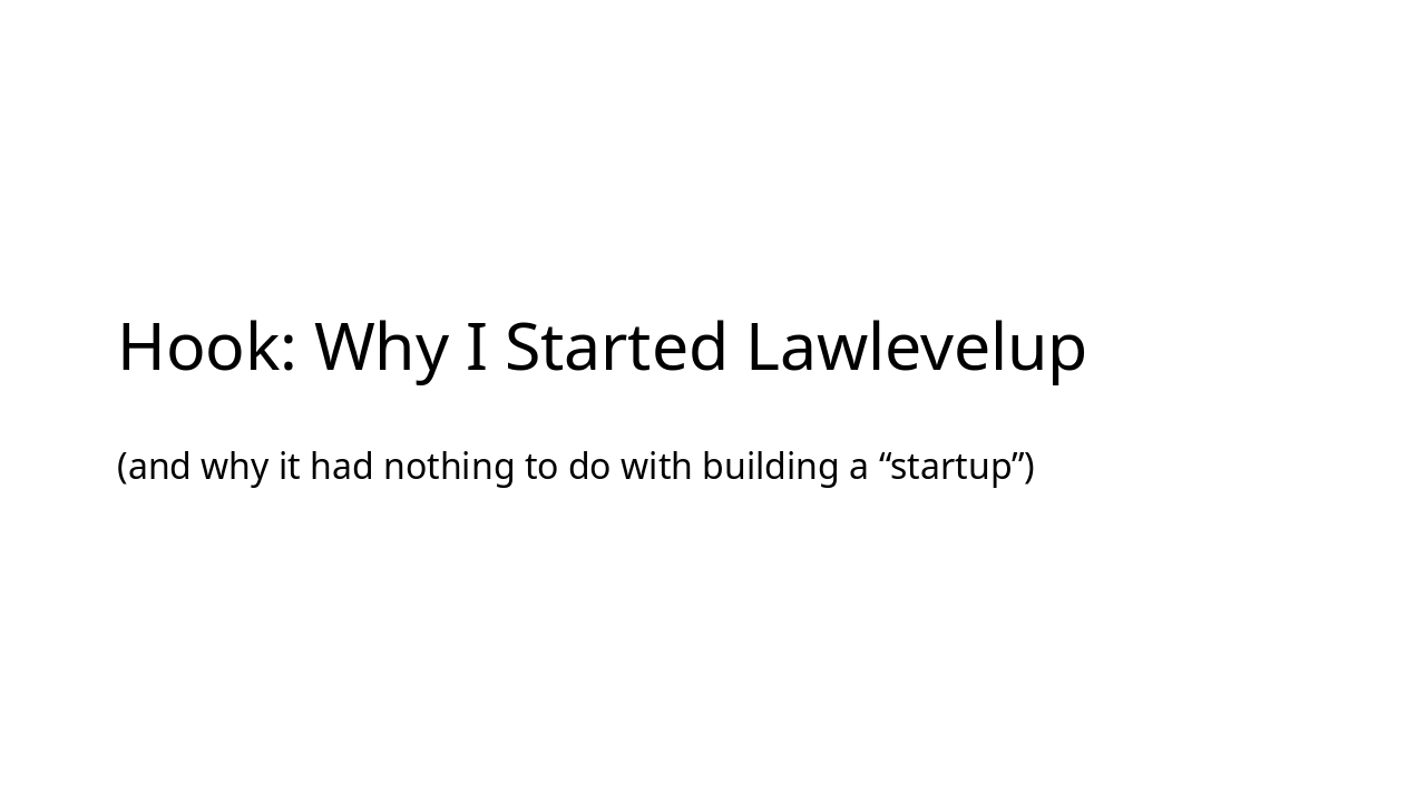 Why I Started Lawlevelup