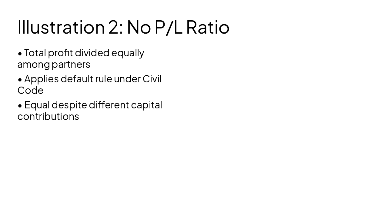 Slide 14 - Illustration 2: No P/L Ratio