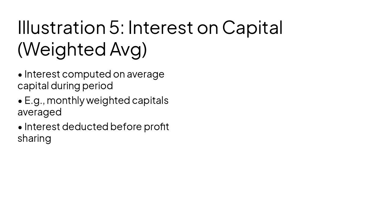 Slide 20 - Illustration 5: Interest on Capital (Weighted Avg)