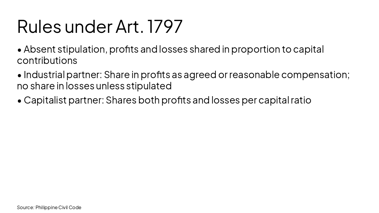 Slide 6 - Rules under Art. 1797
