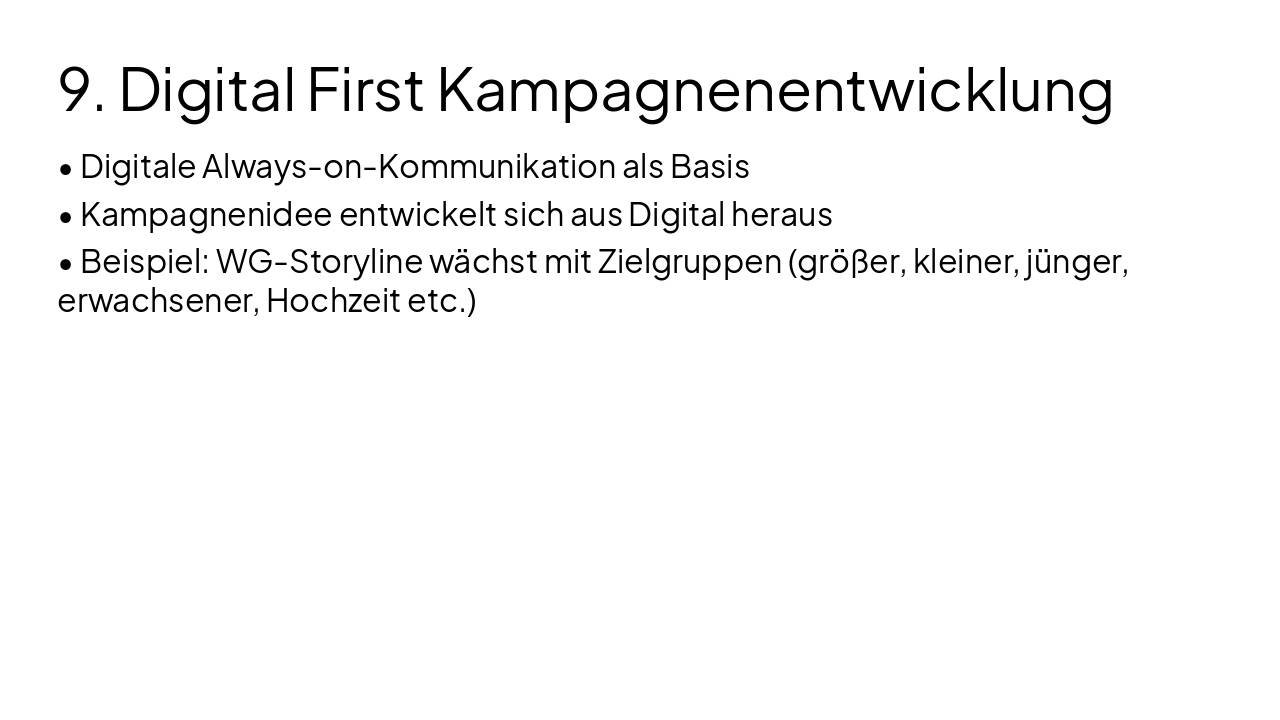 Slide 16 - 9. Digital First Kampagnenentwicklung