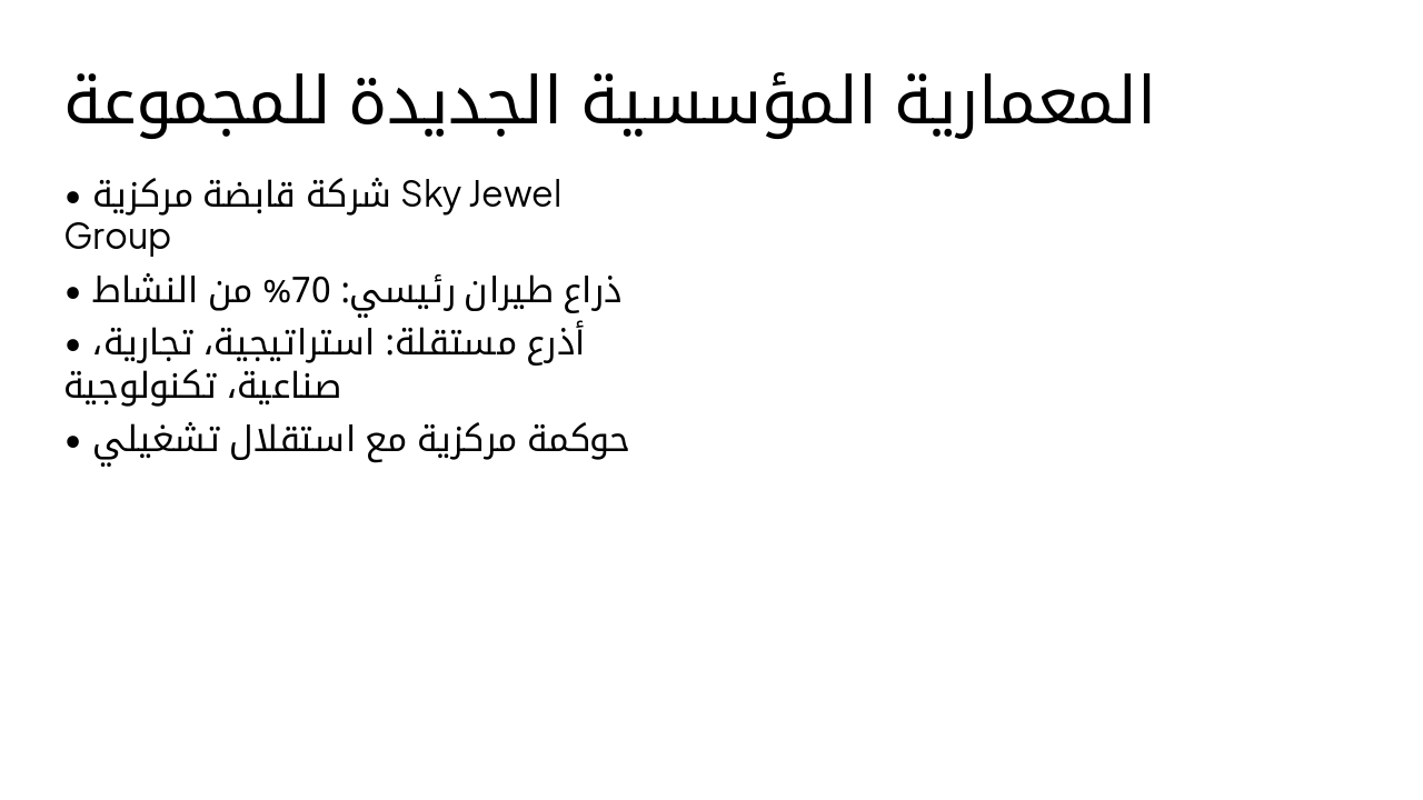 Slide 6 - المعمارية المؤسسية الجديدة للمجموعة