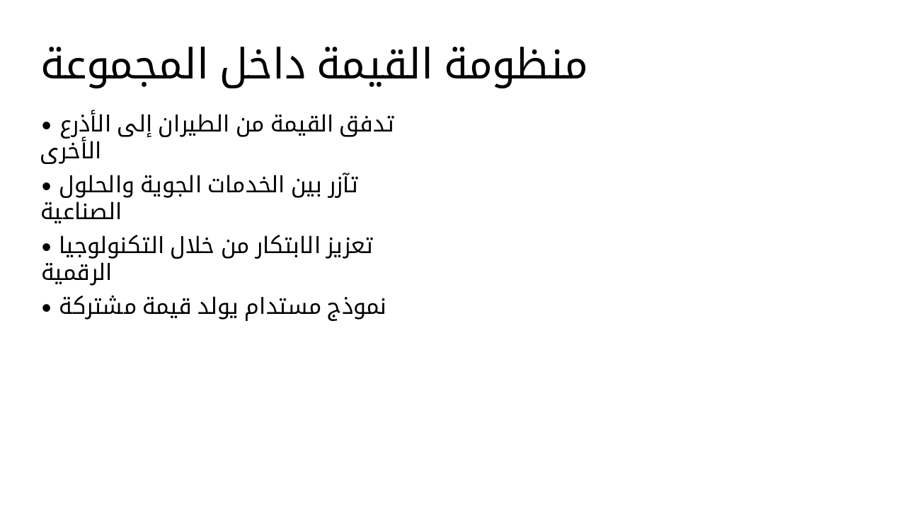 Slide 10 - منظومة القيمة داخل المجموعة