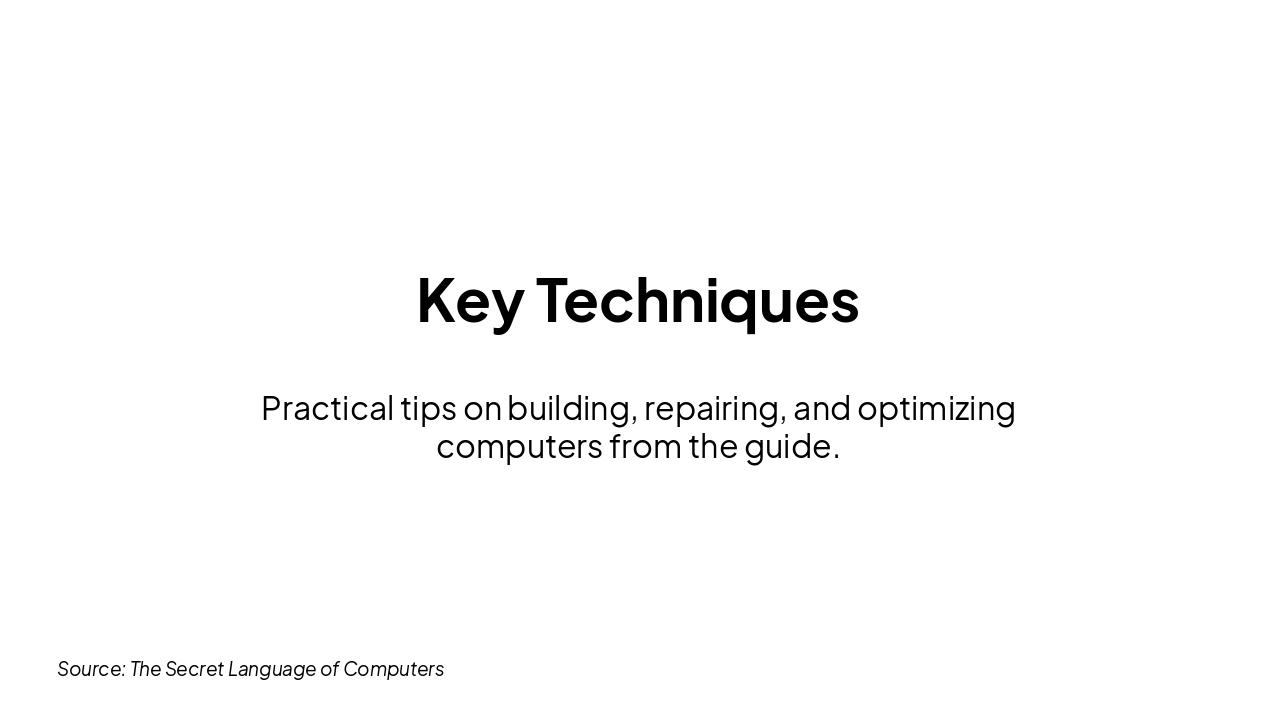 Slide 6 - Key Techniques