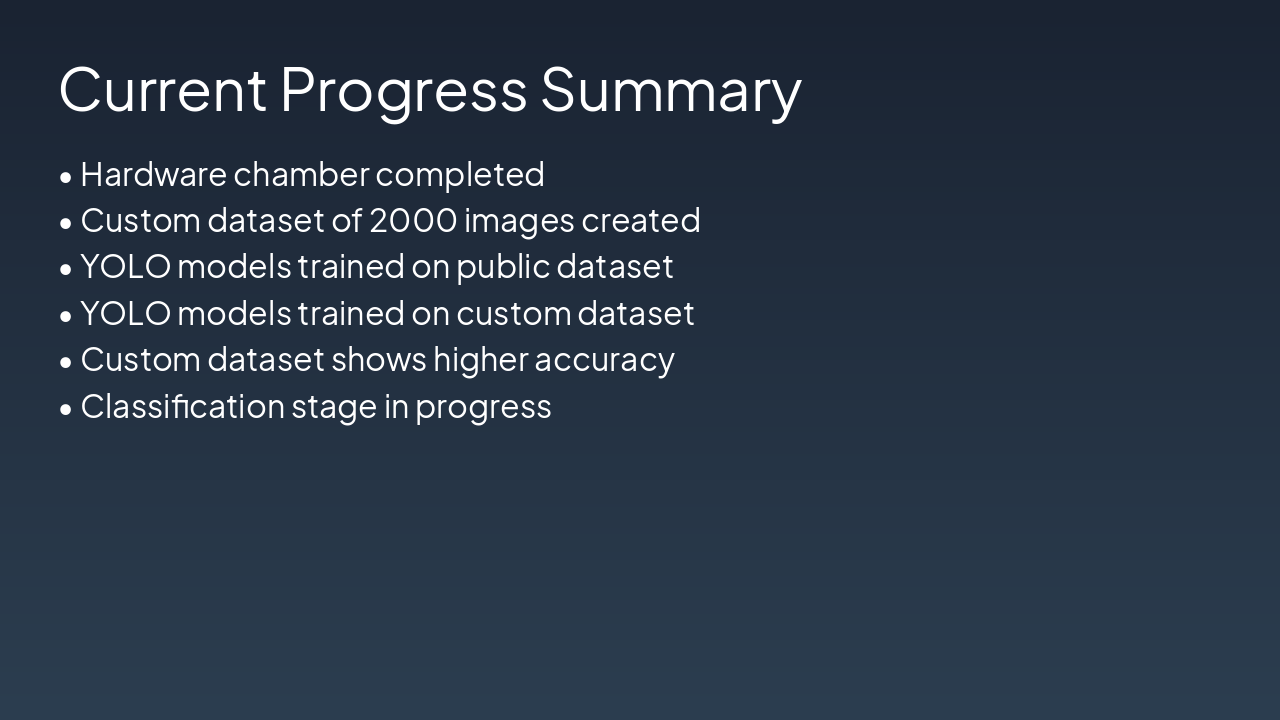 Slide 11 - Current Progress Summary