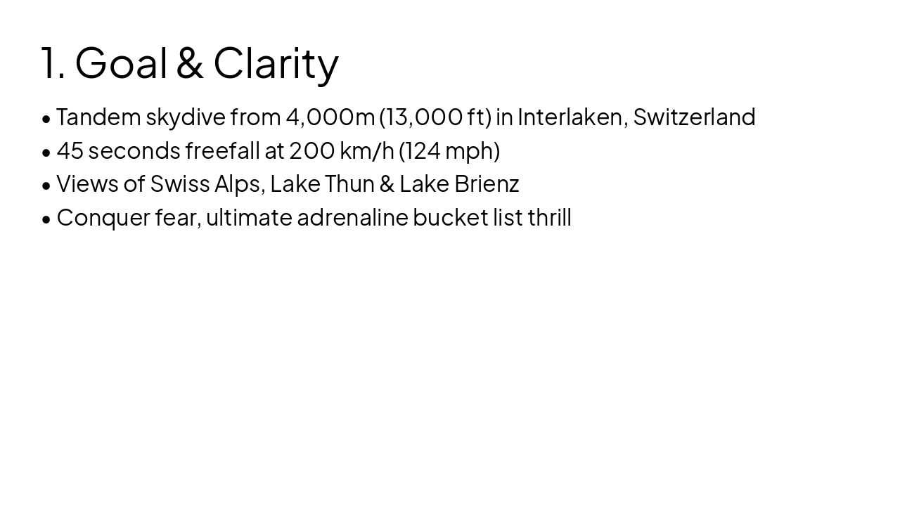 Slide 2 - 1. Goal & Clarity