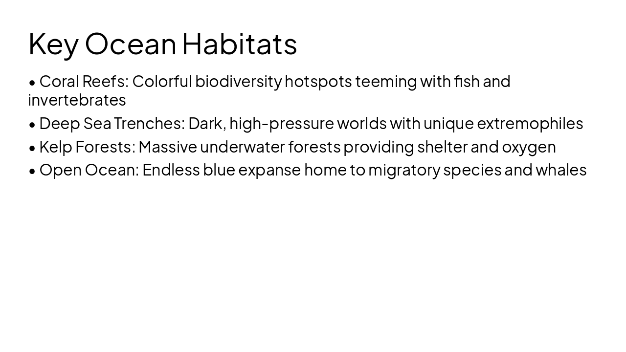 Slide 4 - Key Ocean Habitats