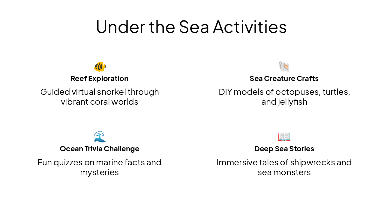 Slide 9 - Under the Sea Activities