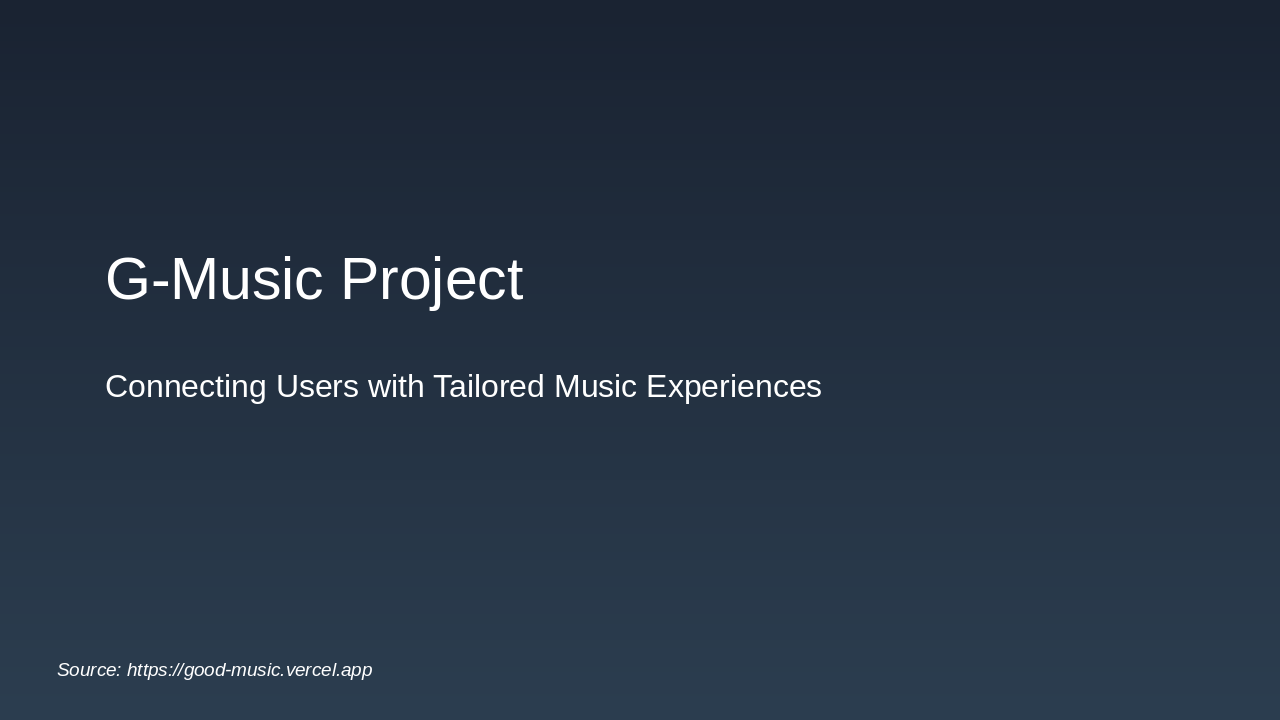 G-Music: Revolutionizing Music Discovery