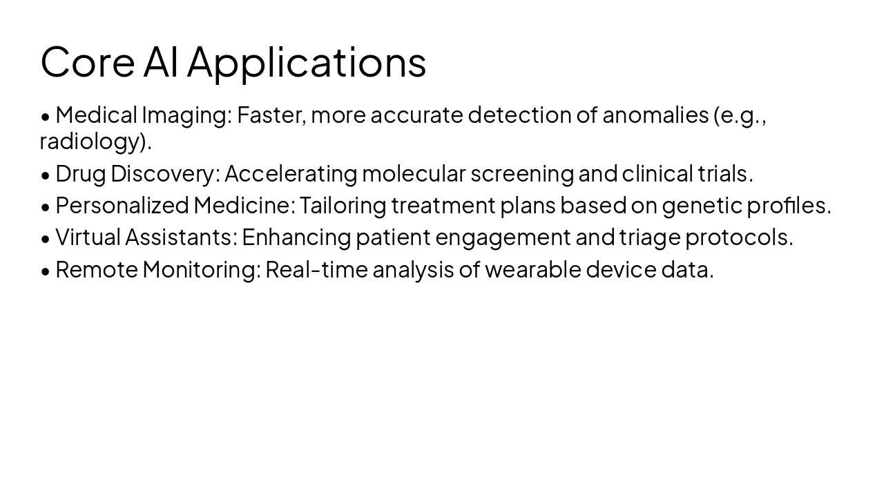 Slide 6 - Core AI Applications