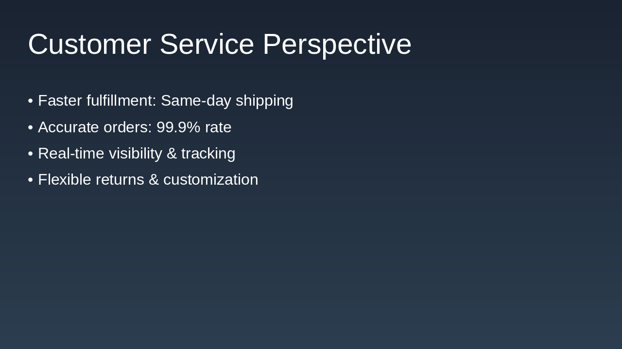 Slide 6 - Customer Service Perspective