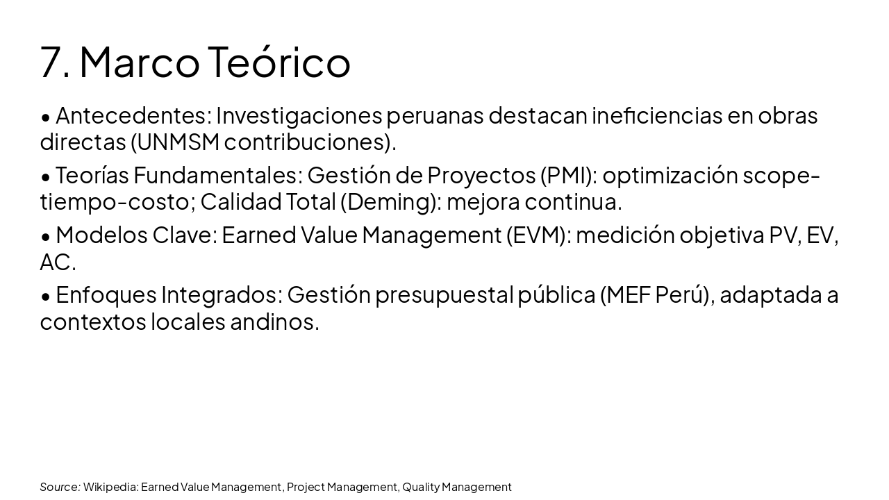 Slide 8 - 7. Marco Teórico