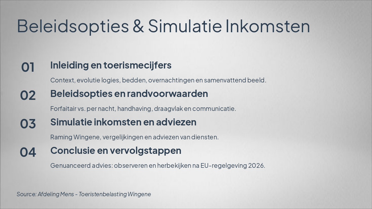 Slide 3 - Beleidsopties & Simulatie Inkomsten