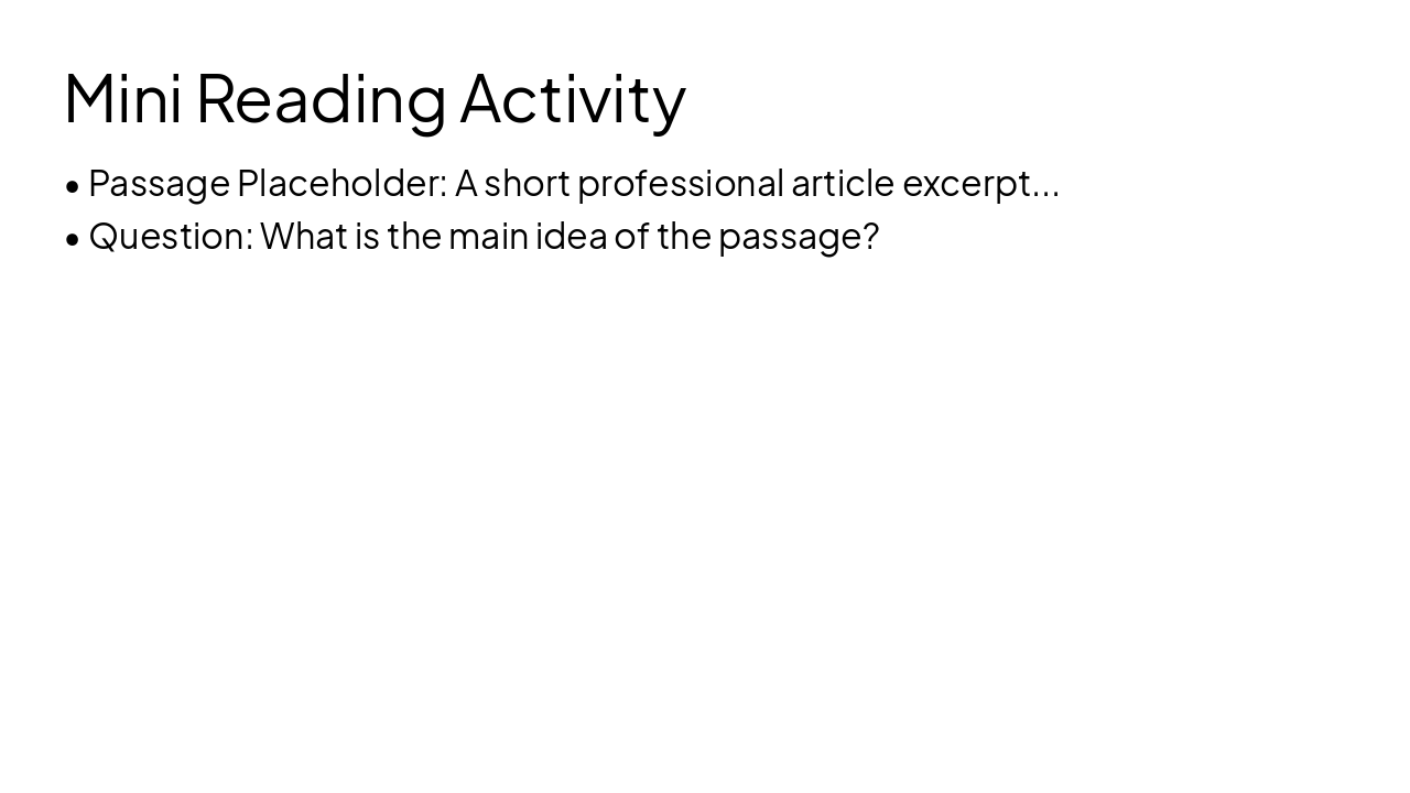 Slide 15 - Mini Reading Activity