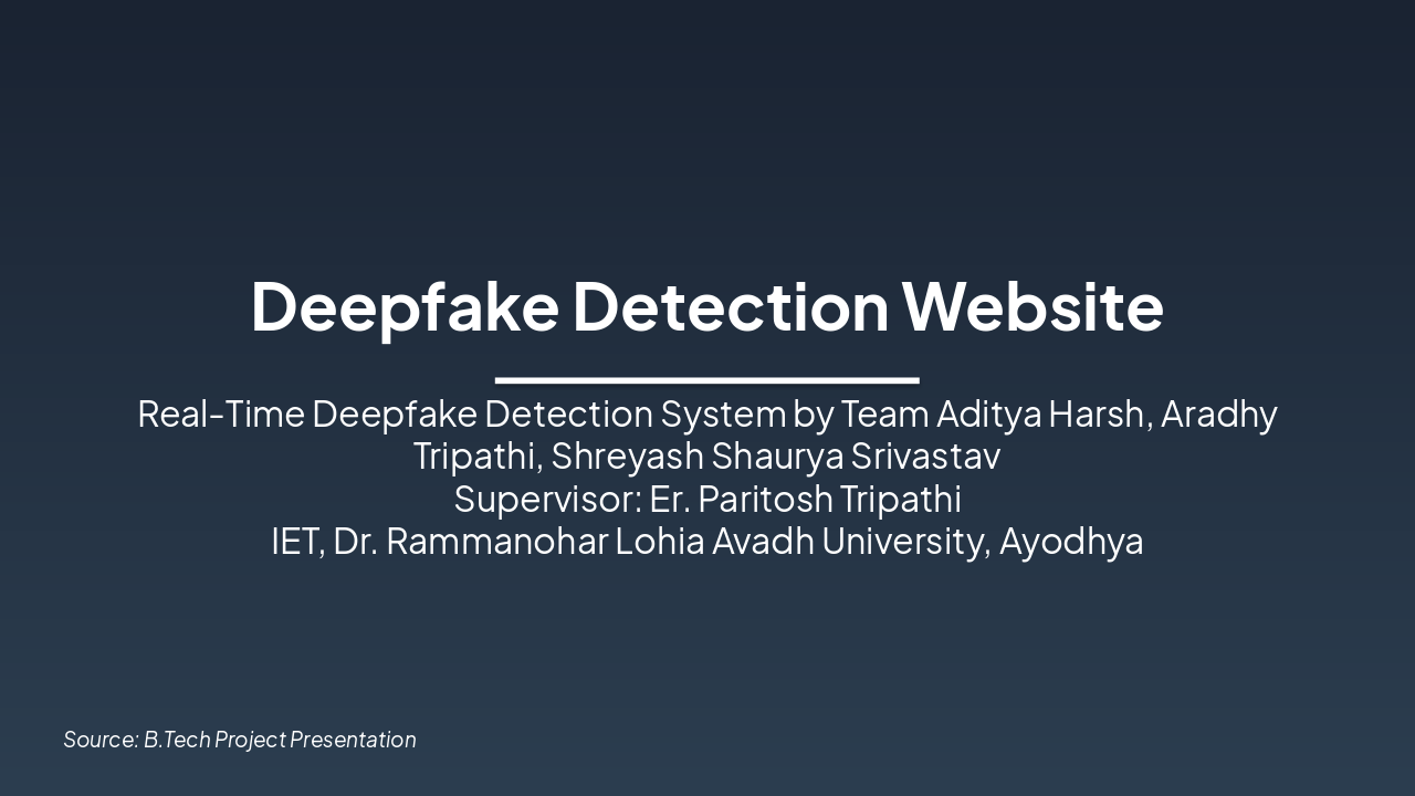Deepfake Detection Website