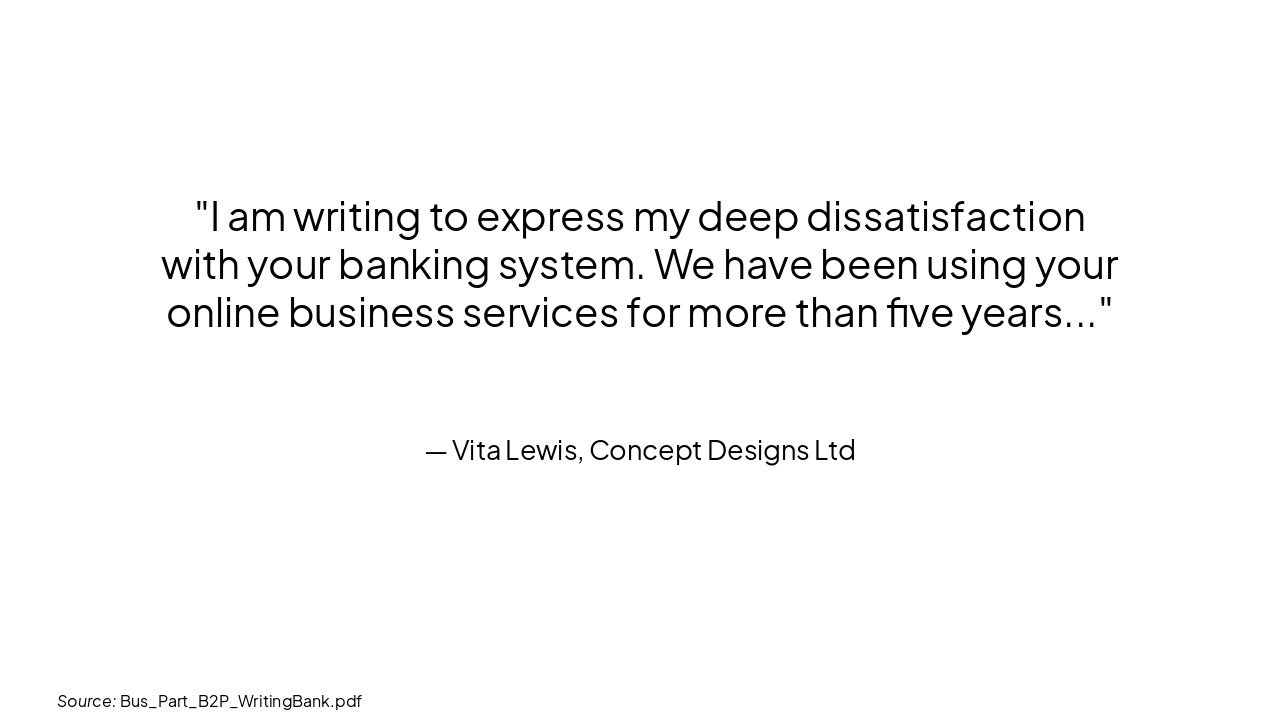 Slide 9 - Example: Letter of Complaint