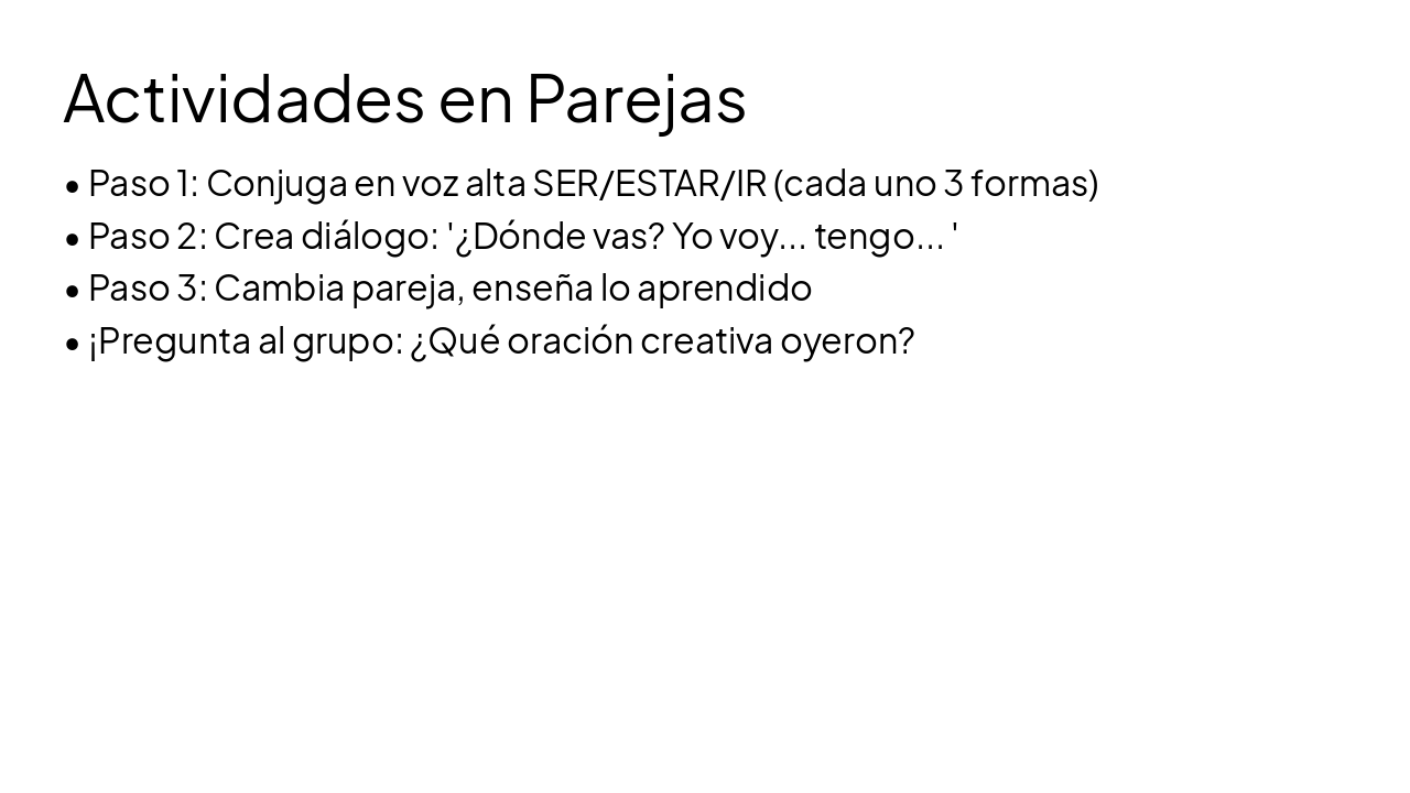 Slide 17 - Actividades en Parejas