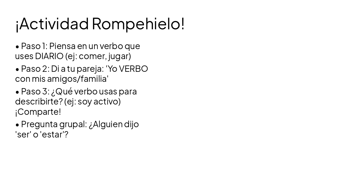 Slide 5 - ¡Actividad Rompehielo!