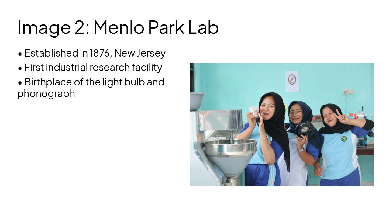 Slide 10 - Image 2: Menlo Park Lab