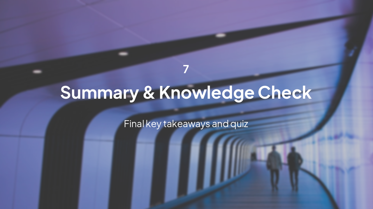 Slide 14 - Summary & Quiz