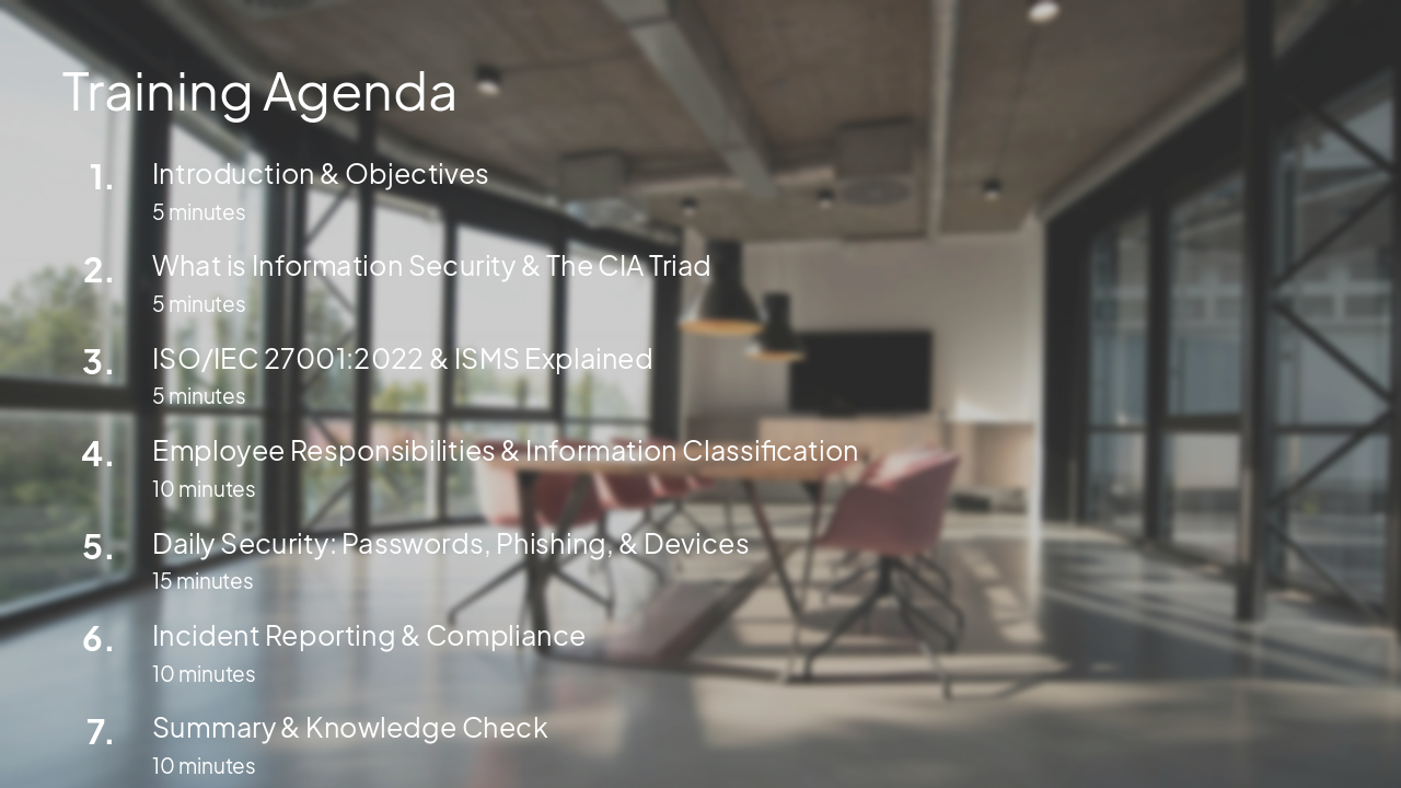 Slide 2 - Training Agenda