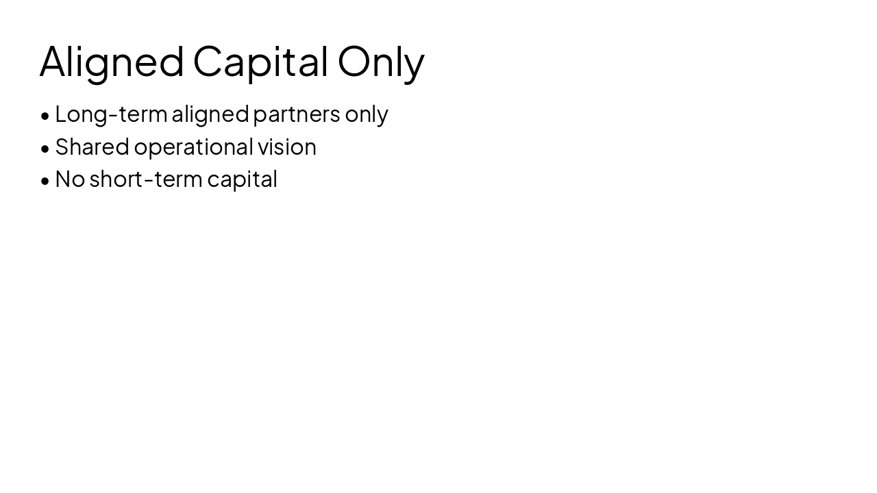 Slide 9 - Aligned Capital Only