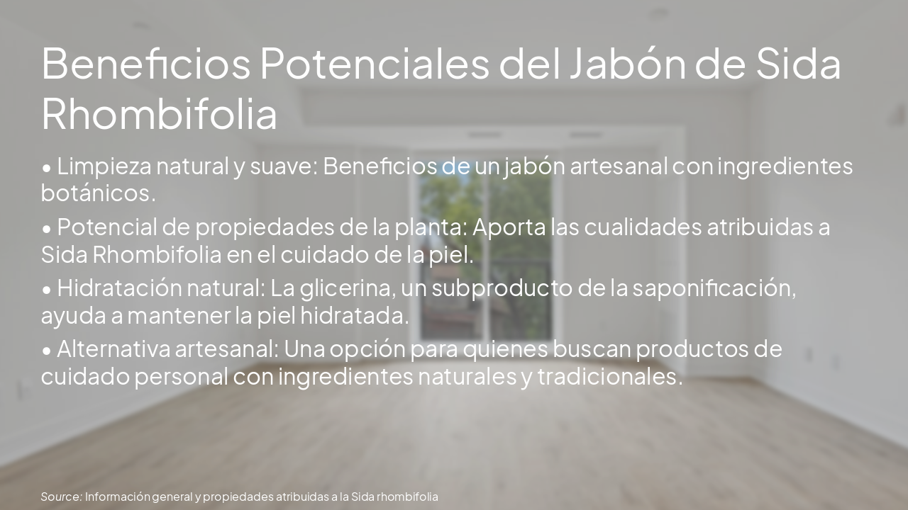 Slide 8 - Beneficios Potenciales del Jabón de Sida Rhombifolia