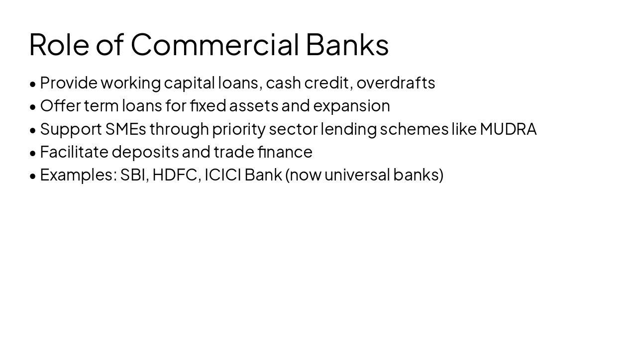 Slide 5 - Role of Commercial Banks