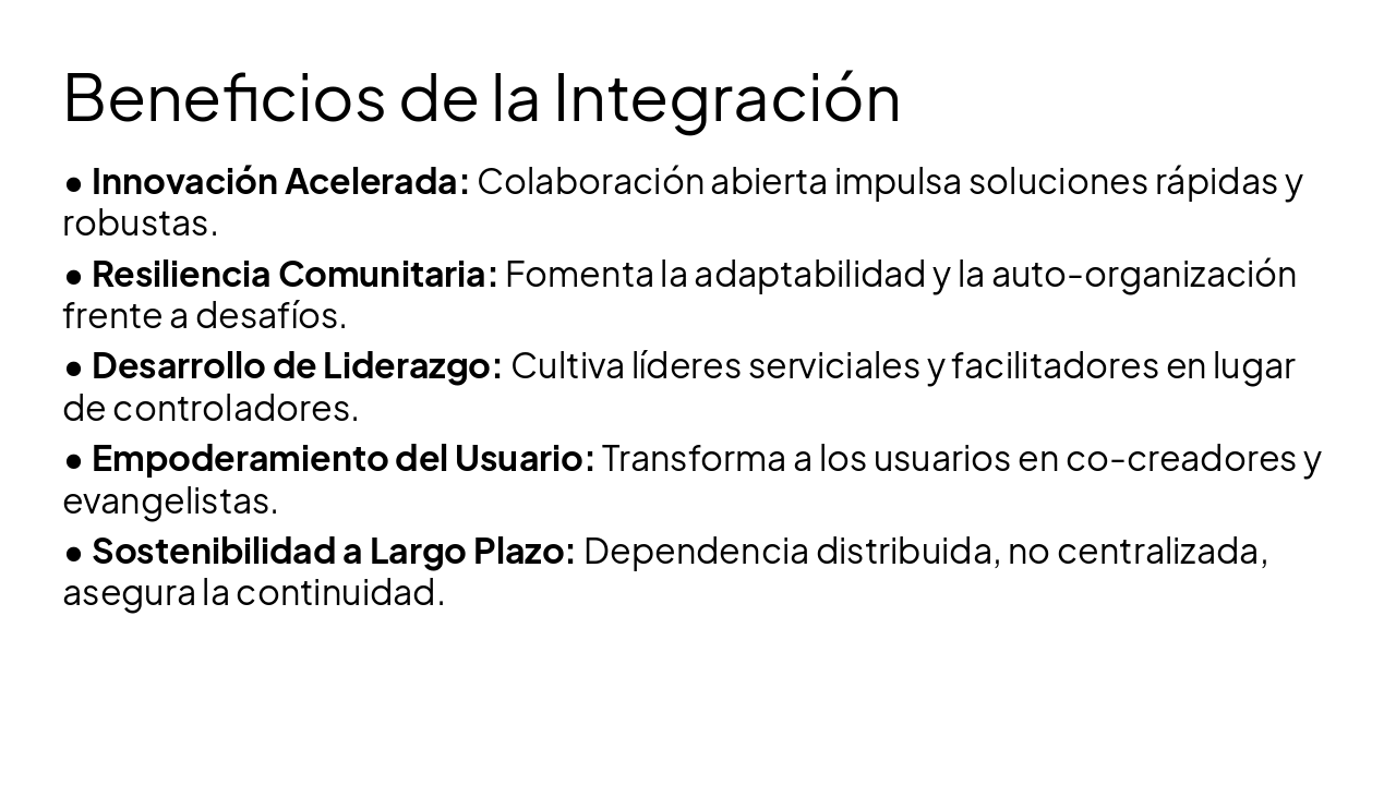 Slide 12 - Beneficios de la Integración