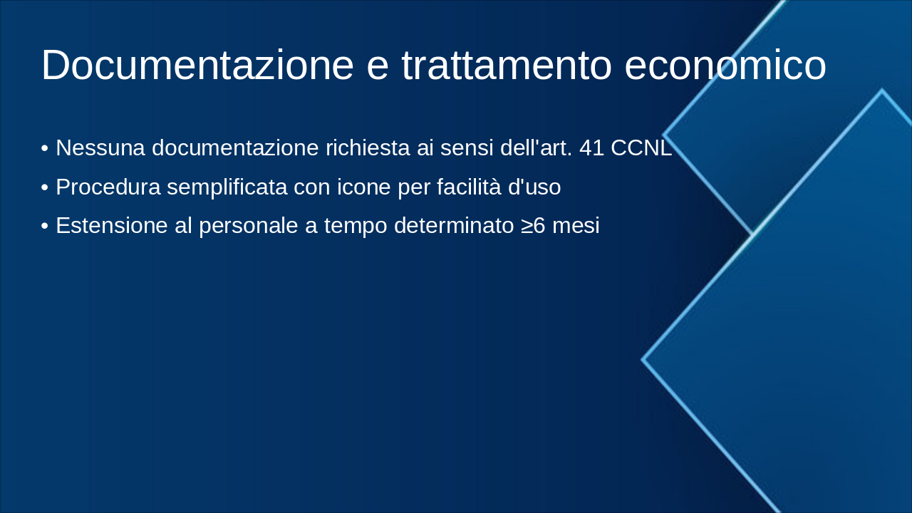 Slide 6 - Documentazione e trattamento economico