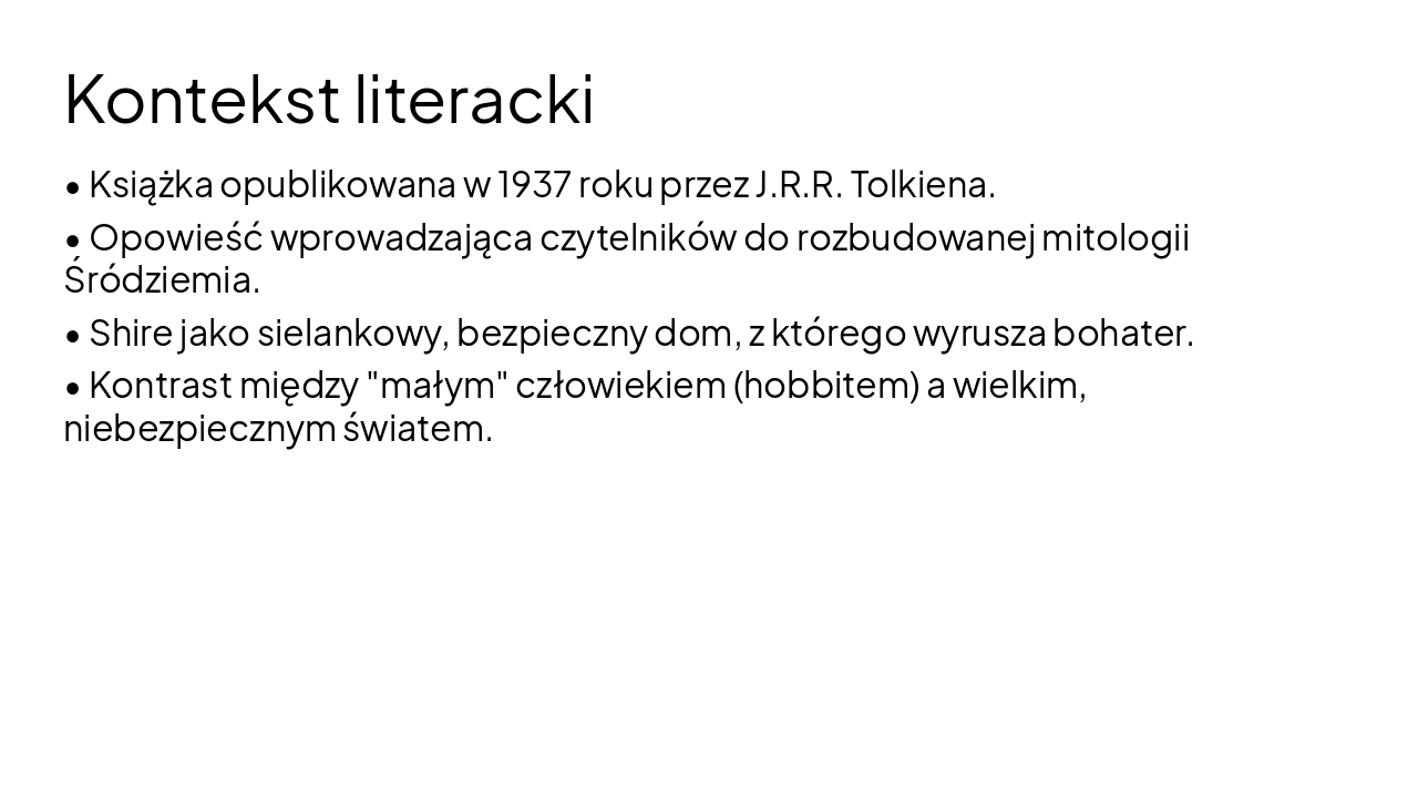 Slide 4 - Kontekst literacki