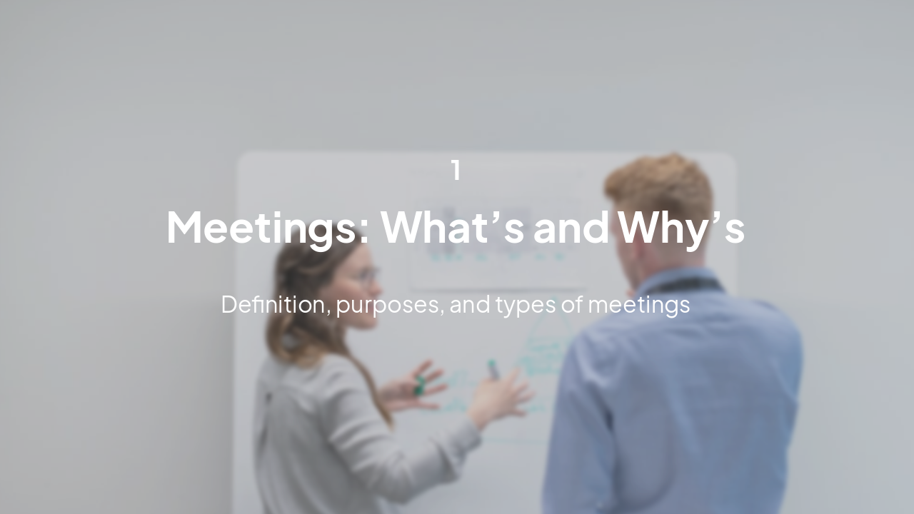 Slide 3 - Meetings: What’s and Why’s