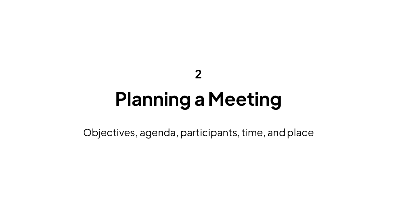 Slide 7 - Planning a Meeting