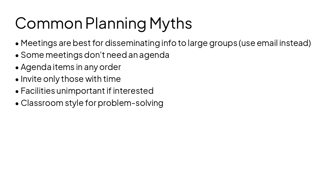 Slide 8 - Common Planning Myths