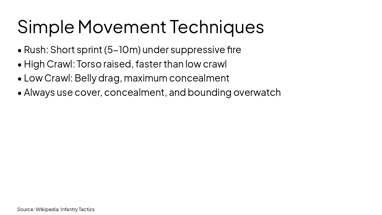 Slide 10 - Simple Movement Techniques
