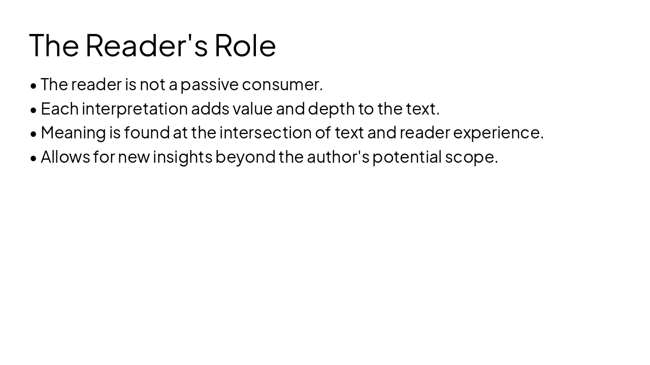 Slide 9 - The Reader's Role