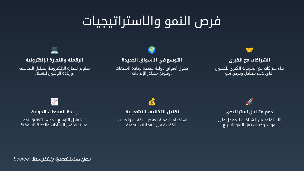 Slide 6 - فرص النمو والاستراتيجيات