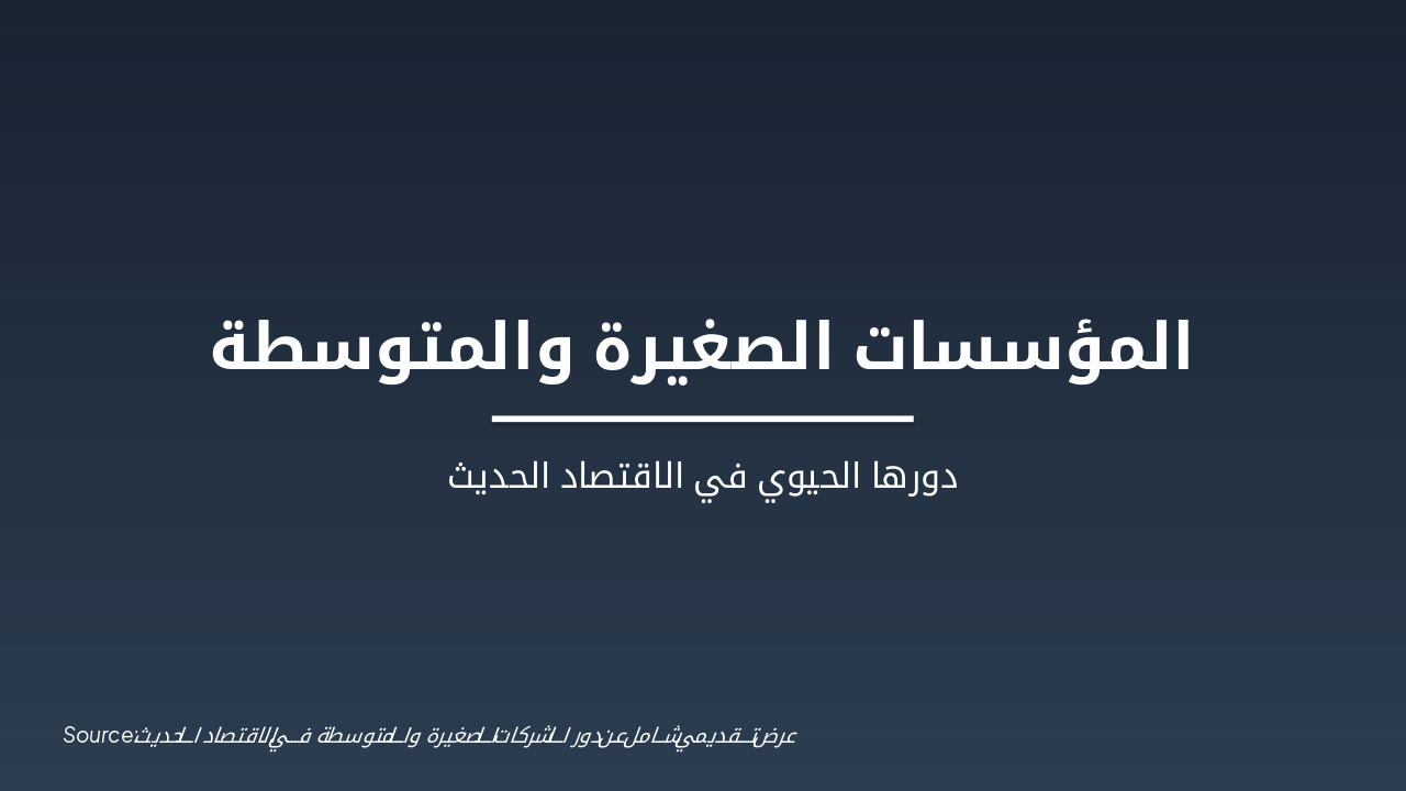 Slide 1 - المؤسسات الصغيرة والمتوسطة