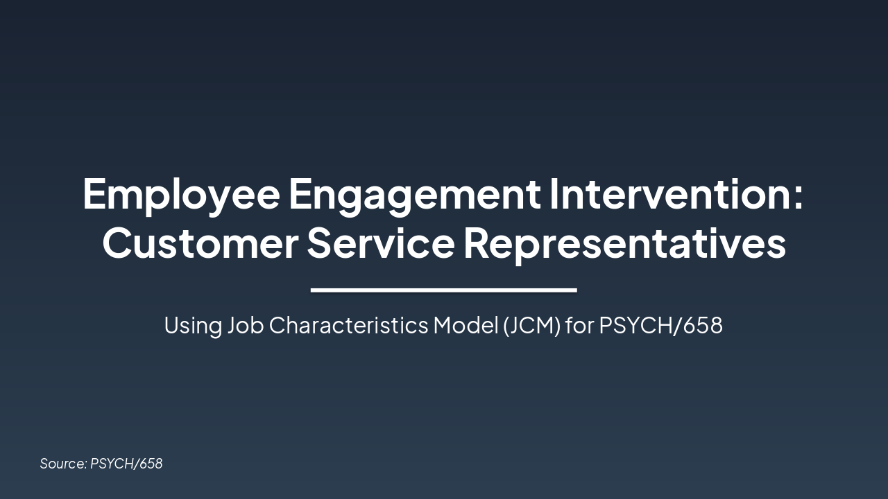 JCM Intervention for CSR Engagement (32 chars)