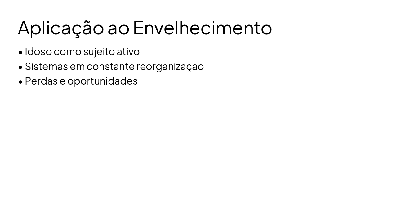 Slide 10 - Aplicação ao Envelhecimento