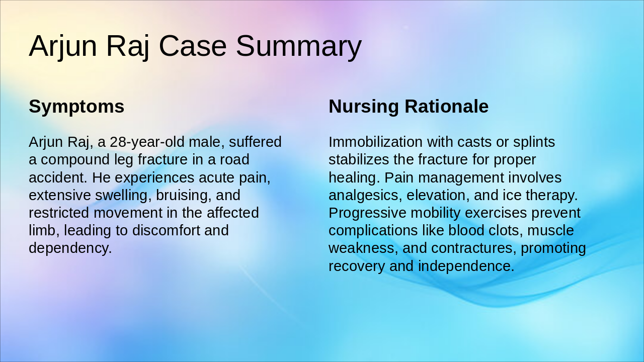 Slide 7 - Arjun Raj Case Summary