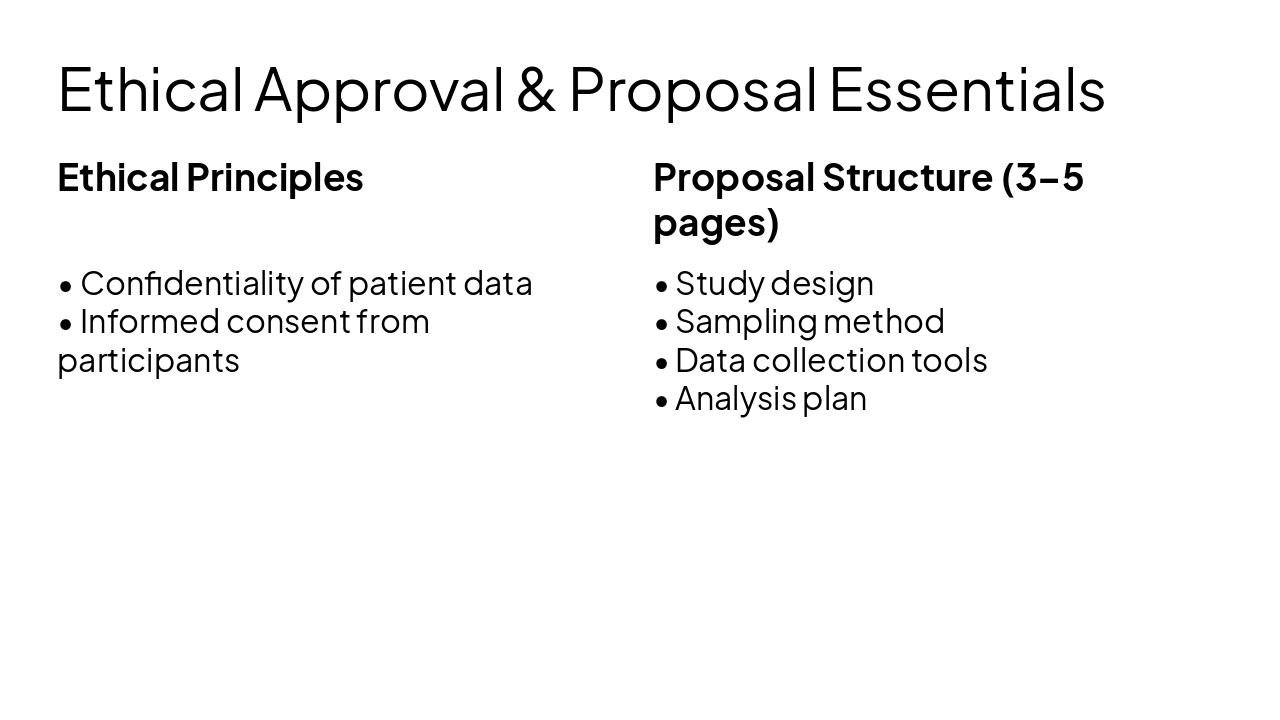 Slide 10 - Ethical Approval & Proposal Essentials