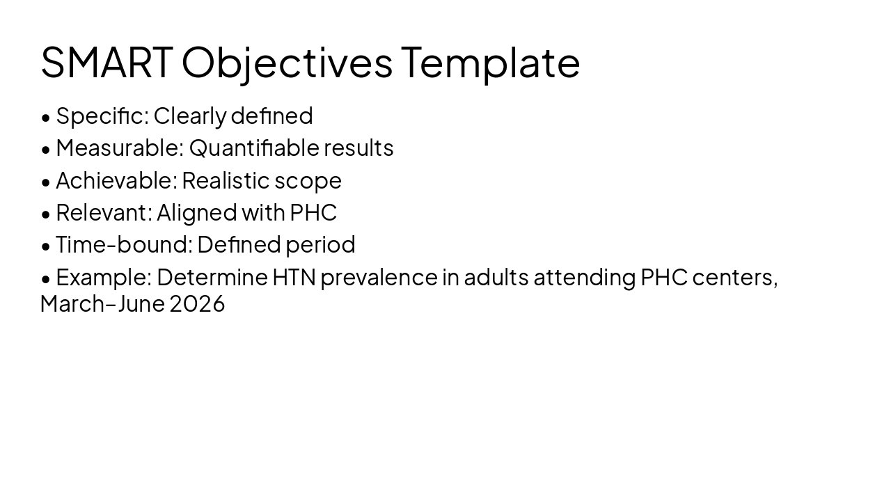 Slide 16 - SMART Objectives Template